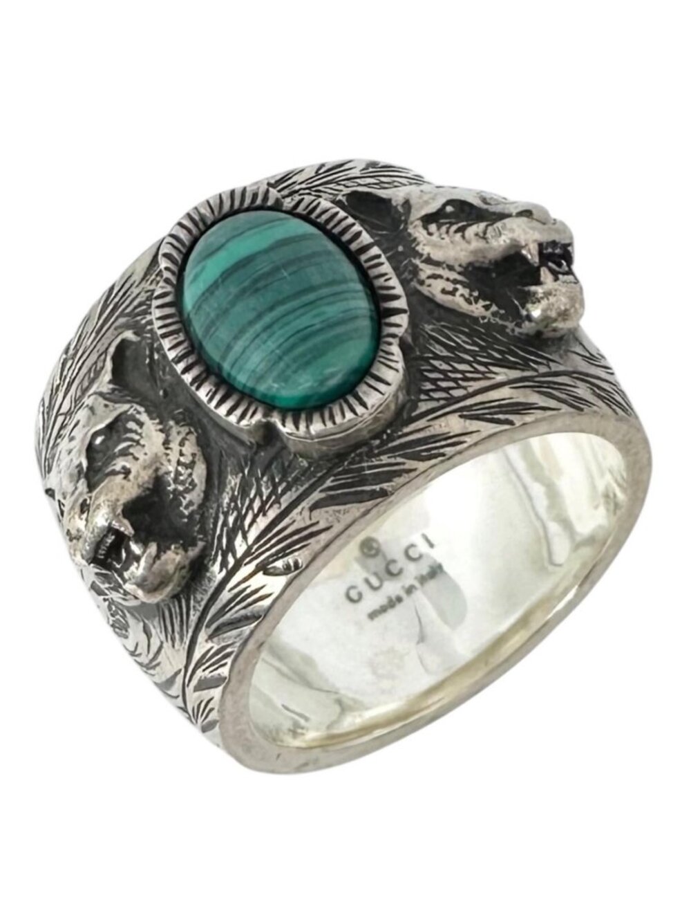 Gucci Garden Tiger Head Silver Ring